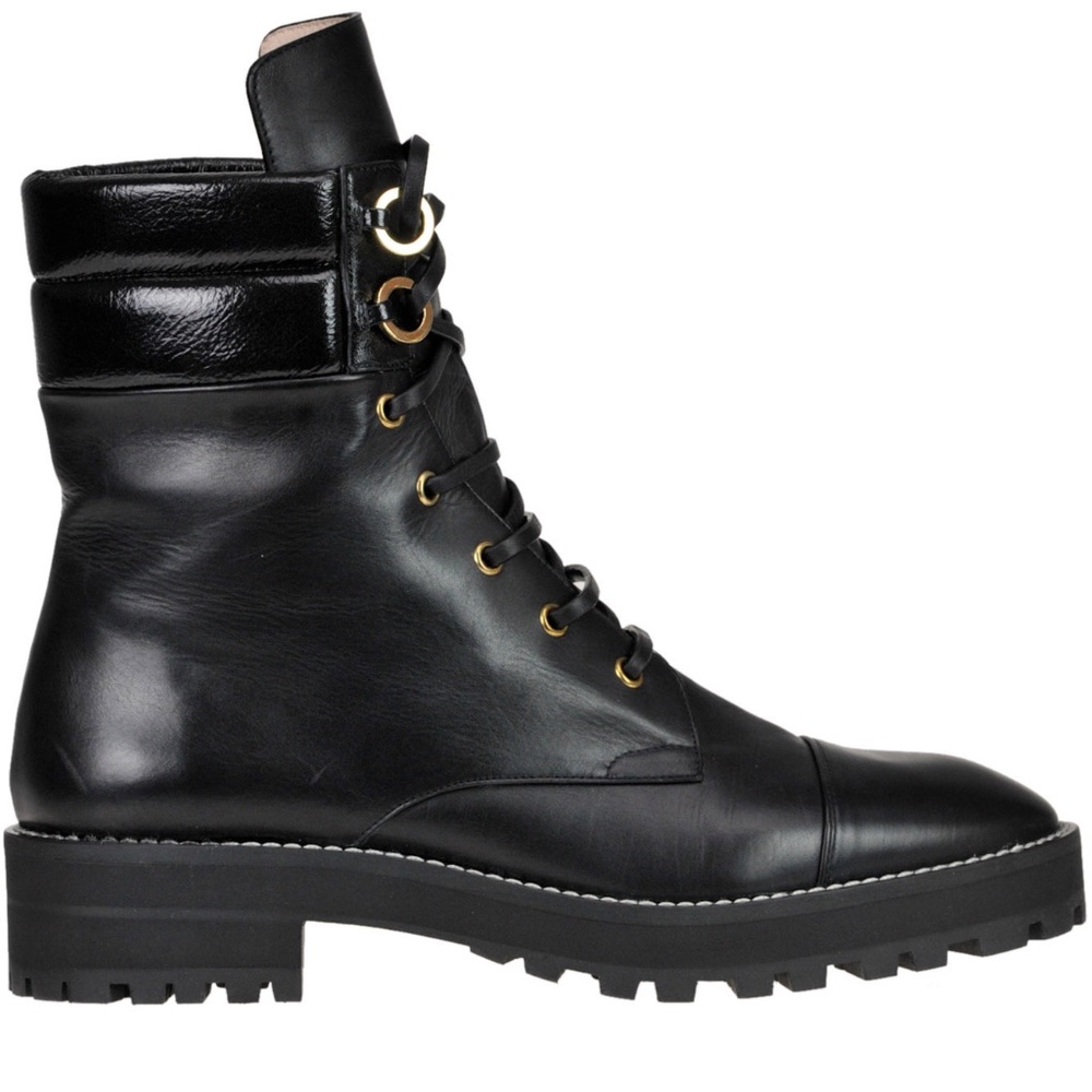Stuart Weitzman combat Lexy lace up boots